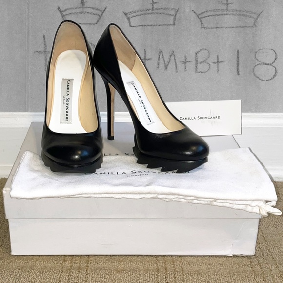 Camilla Skovgaard Leather Pumps, with Stiletto Heels and Saw Platforms - Picture 4 of 13